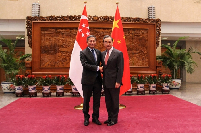 Minister for Foreign Affairs of Singapore Dr Vivian Balakrishnan and Foreign Minister of China Wang Yi 