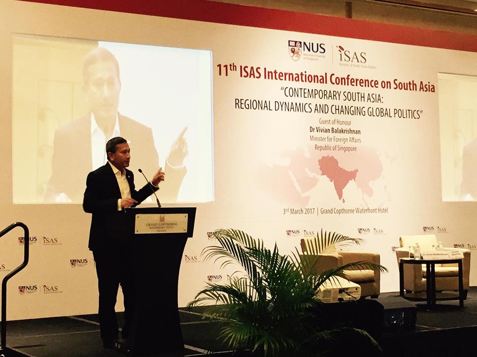 vivian balakrishnan,connectedtoindia,ISAS international conference,institute of south asian studies