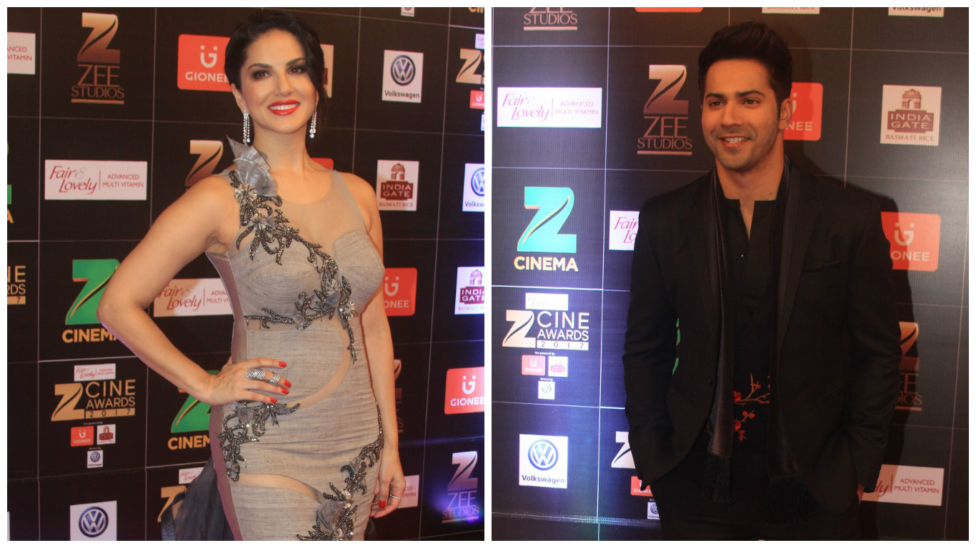 Sunny Leone (left) and Varun Dhawan.