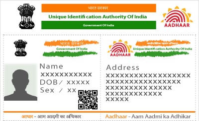 A sample Aadhaar card. 