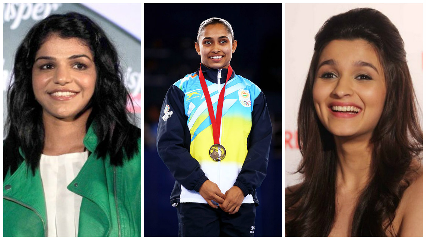 From left: Olympic medalist Sakshi Malik, gymnast Dipa Karmakar and actress Alia Bhatt.
