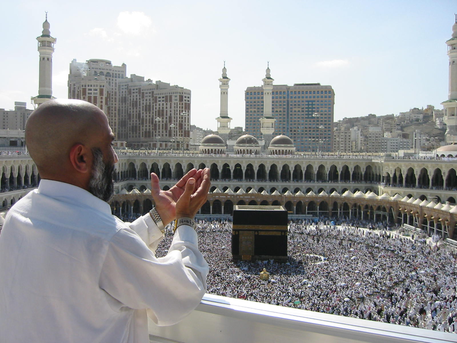 Muslims offering prayers in Mecca. 