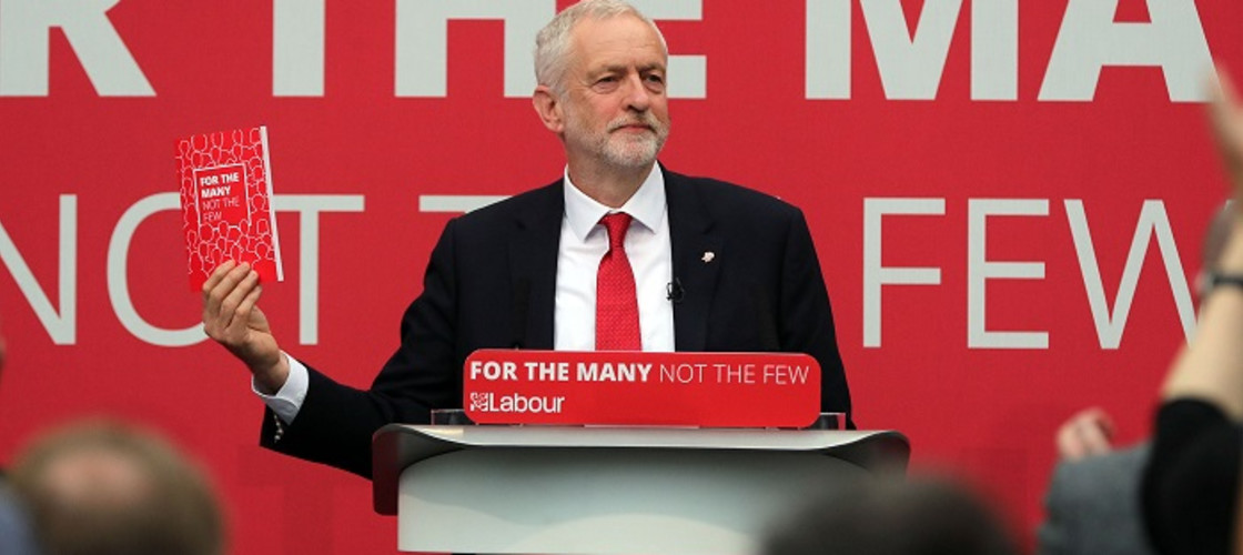 Labour Party Leader Jeremy Corbyn releasing the election manifesto. 
