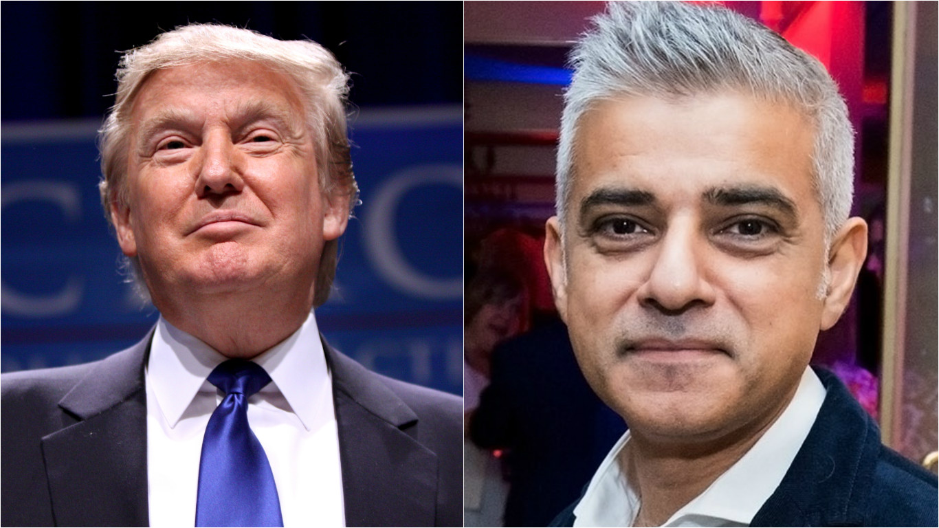 US President Donald Trump (left) and London’s Mayor Sadiq Khan.