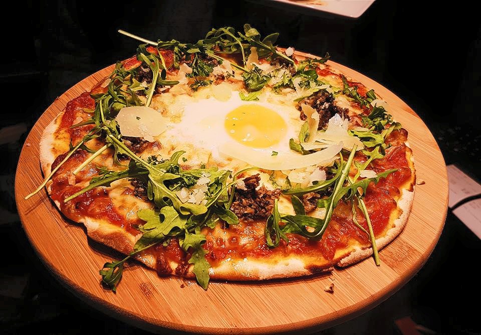 Mushroom, truffle and egg pizza. Photo courtesy: Krave