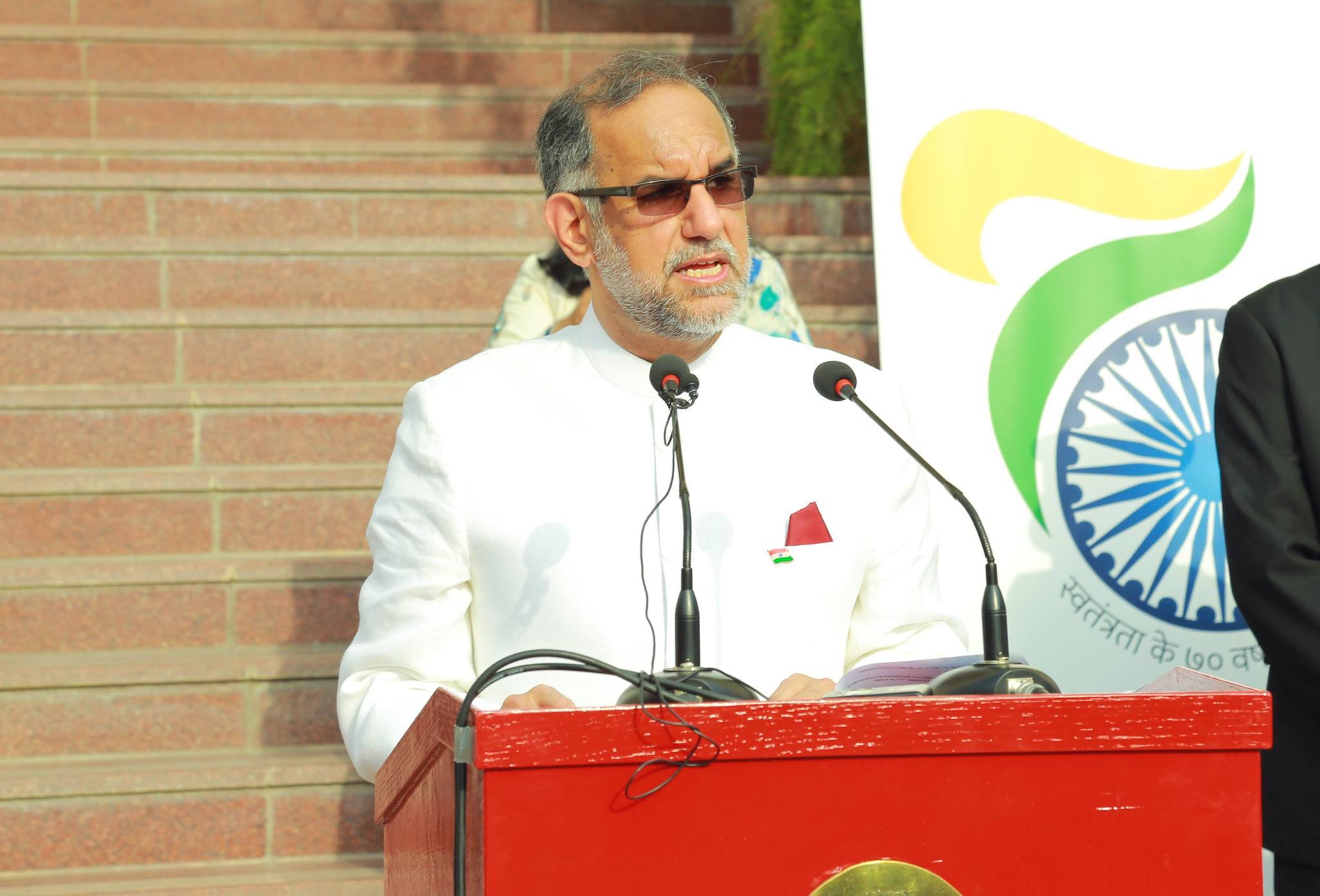 Ambassador Navdeep Suri unfurled tricolour & addressed a huge gathering of Indian community.