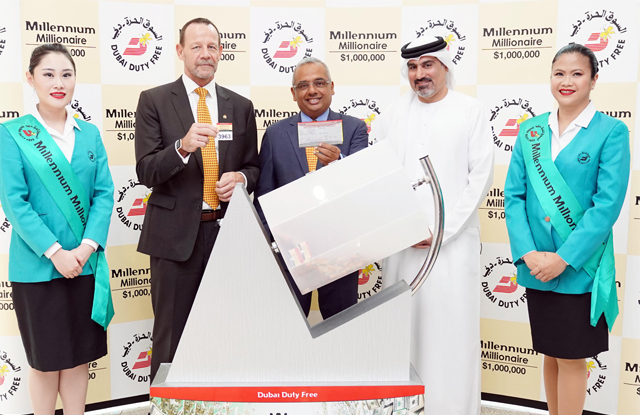 Dubai Duty Free Millennium Millionaire raffle draw took place at the Dubai International Airport. 