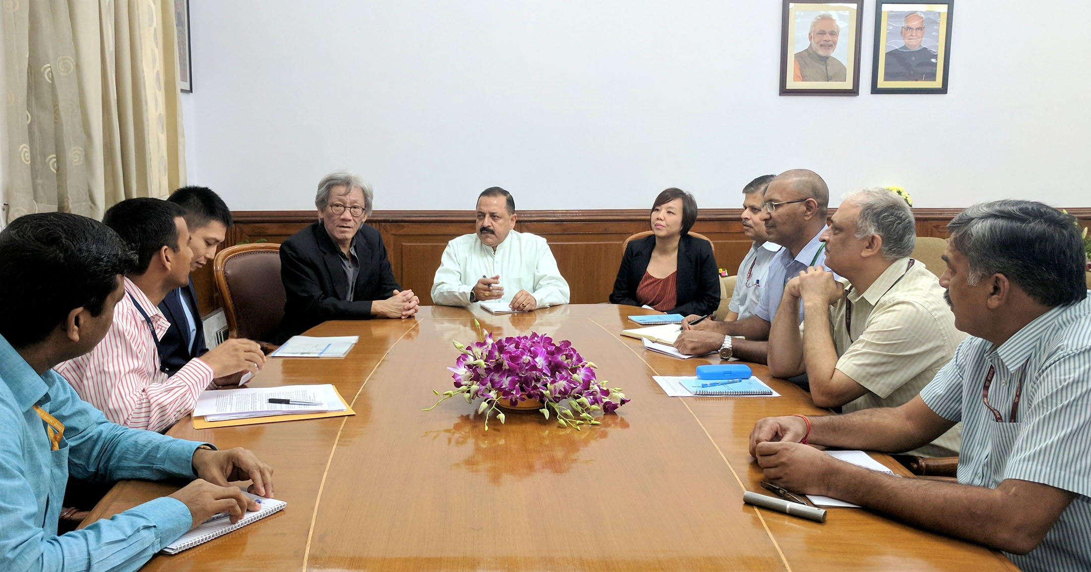 A high-level delegation from Singapore, led by its High Commissioner, Mr Lim Thuan Kuan holding a meeting with the Minister of State for Development of Northeastern Region (I/C), Prime Minister’s Office, Personnel, Public Grievances & Pensions, Atomic Energy and Space, Dr Jitendra Singh, in New Delhi.