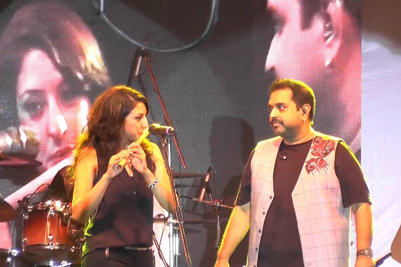 Rasika Shekar with popular Indian composer and playback singer Shankar Mahadevan. 