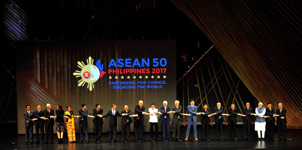   ASEAN celebrates 50 years of robust cooperation and working towards a better tomorrow. India cherishes the strong ties with the @ASEAN family.