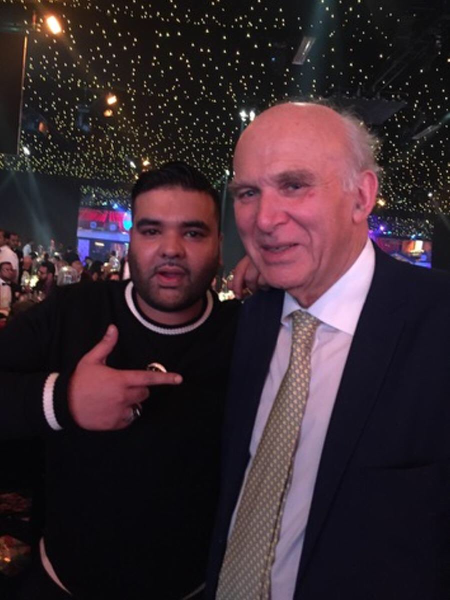Sir Vince Cable (right) at the British Curry Awards.