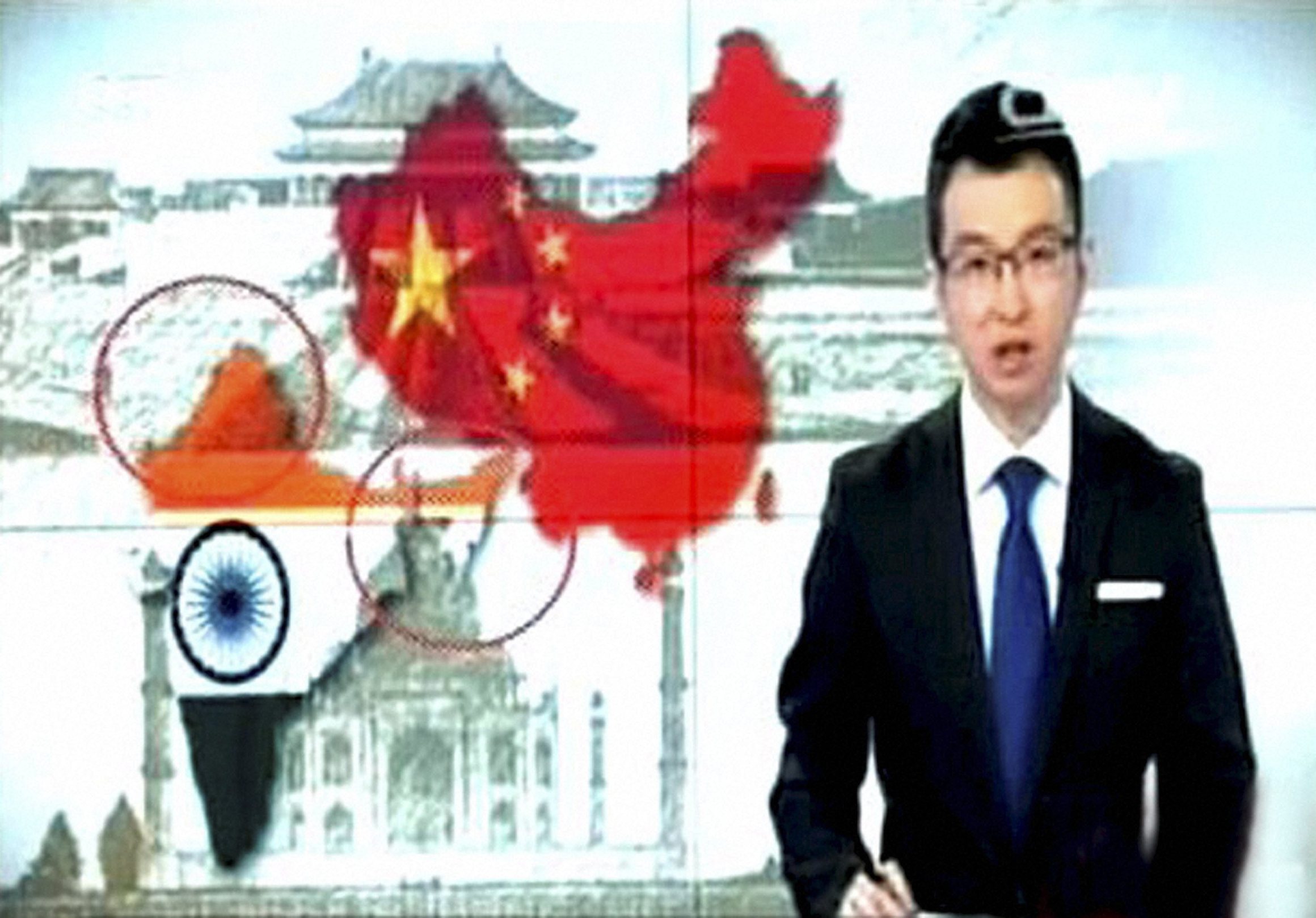 Screengrab of the CCTV report showing Indian territory without Jammu and Kashmir and Arunachal Pradesh. 