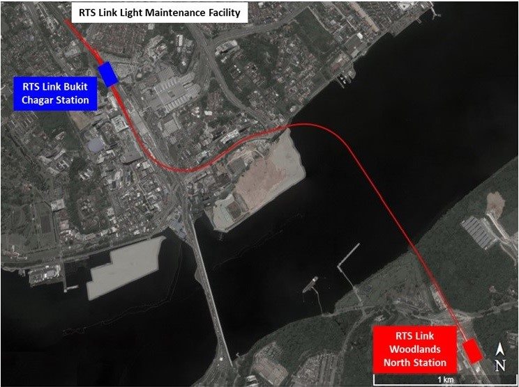 The RTS Link will cross the Straits of Johor via a 25m-high bridge, linking JB’s Bukit Chagar Station and the RTS Link Woodlands North Station in Singapore.