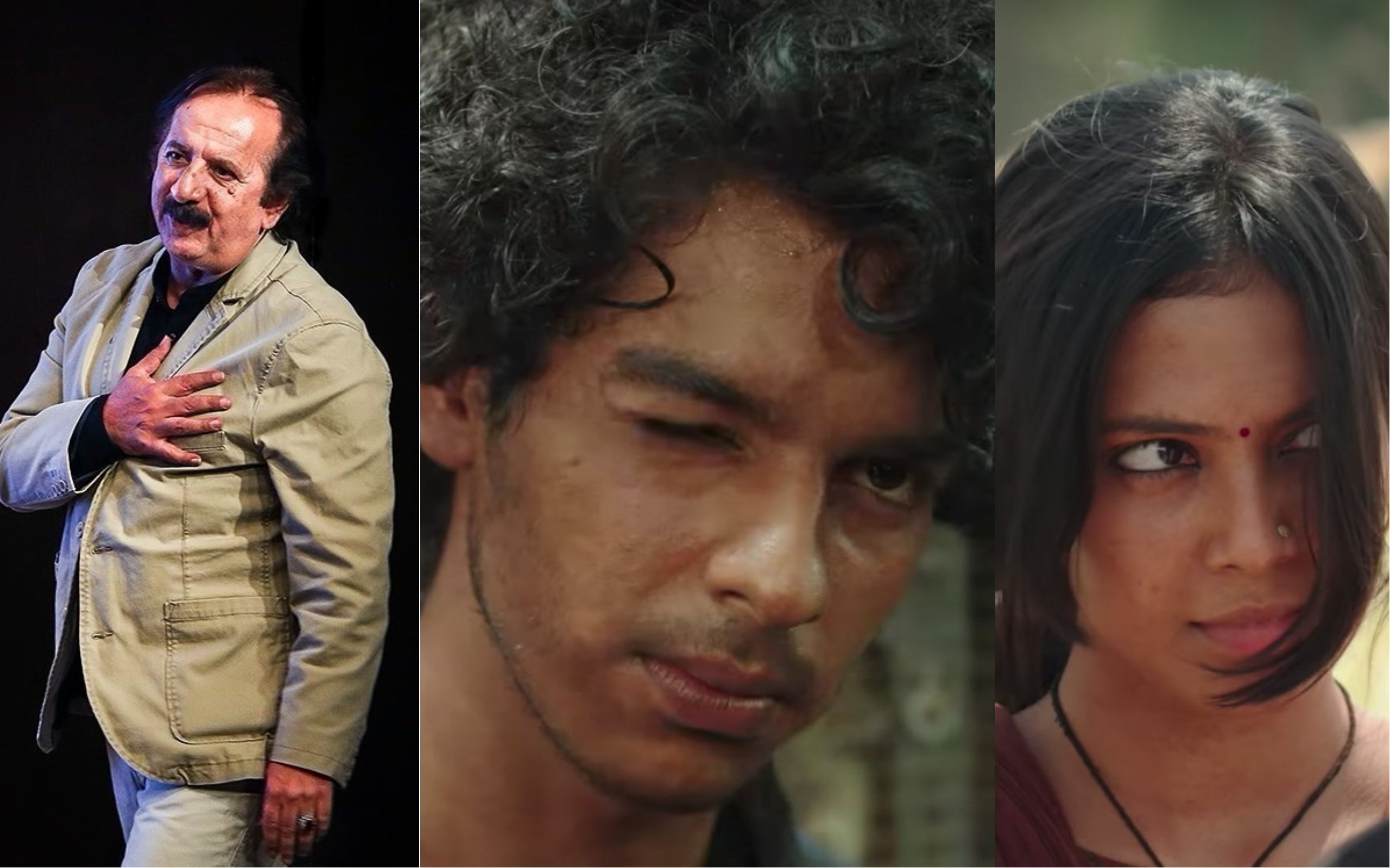 From left: Director Majid Majidi, Ishaan Khattar and Malavika Mohanan. 