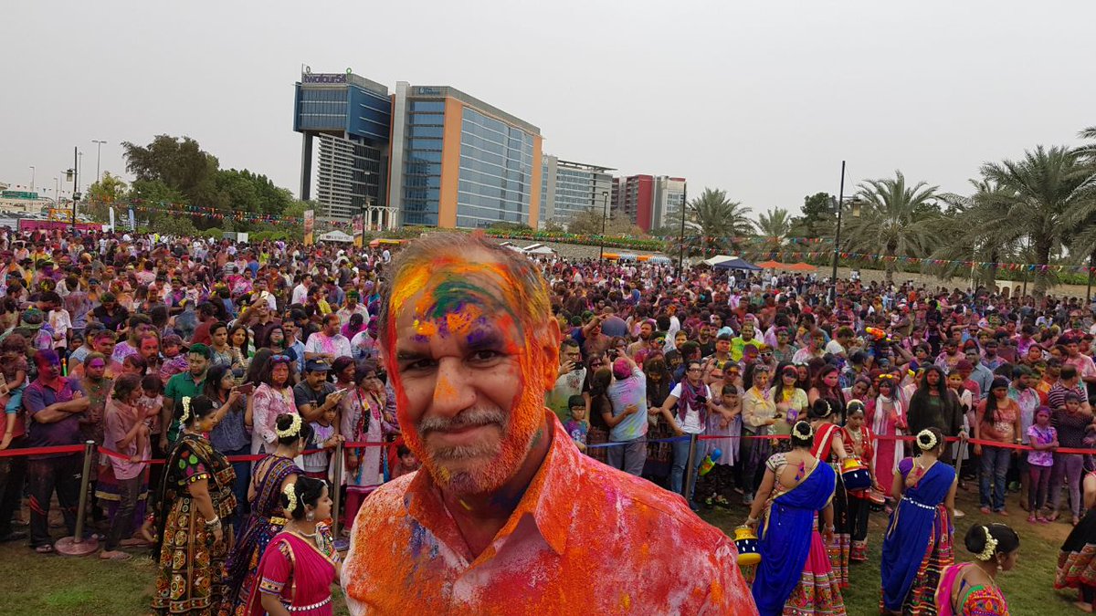 Holi celebrations at the Khalif Park in Abu Dhabi by the Indian expat community. Photo courtesy: MEA