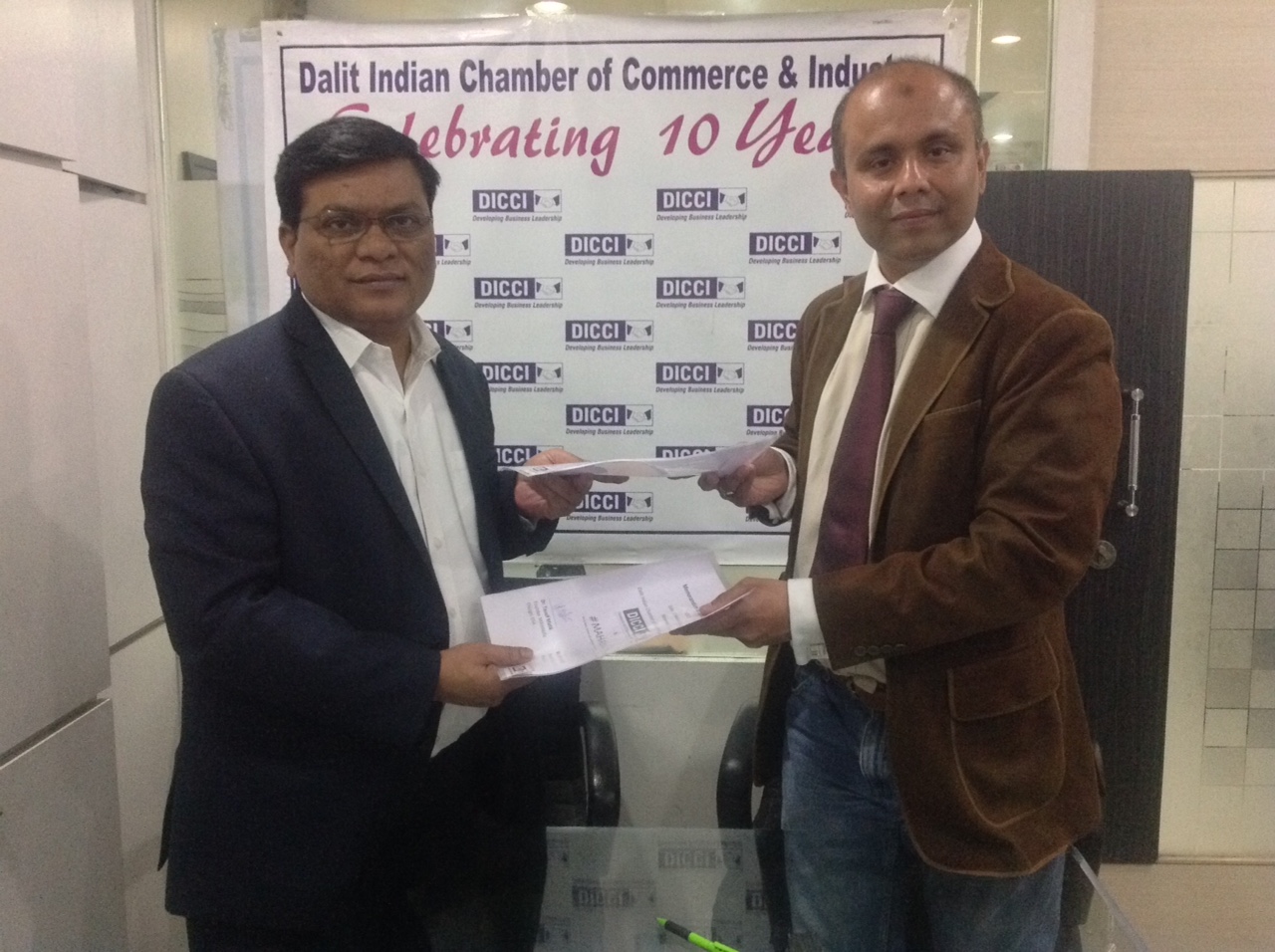 Milind Kamble, Founder & Chairman, DICCI (left) with Dr Tausif Malik. 