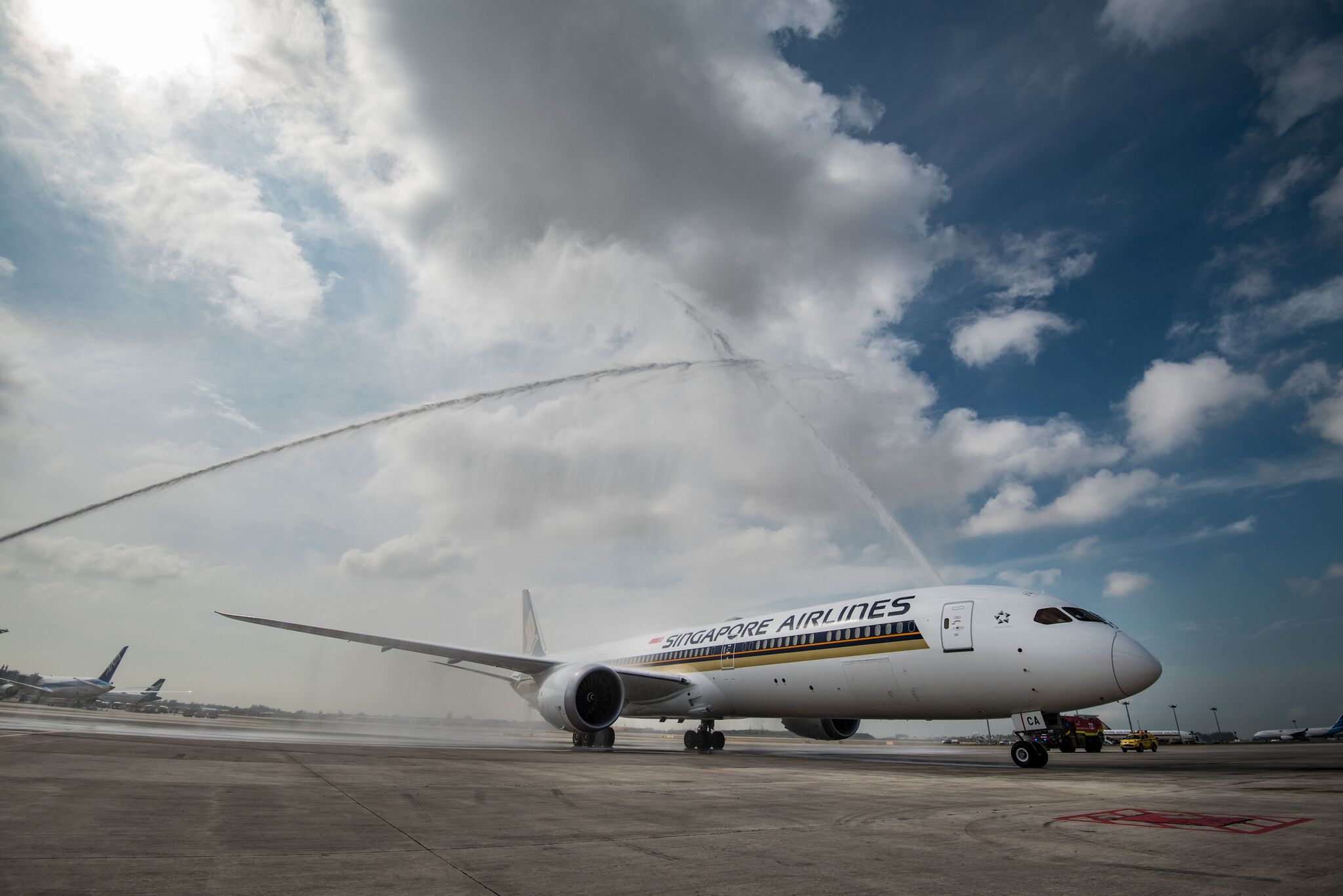 Water cannon salute. Photo courtesy: SIA