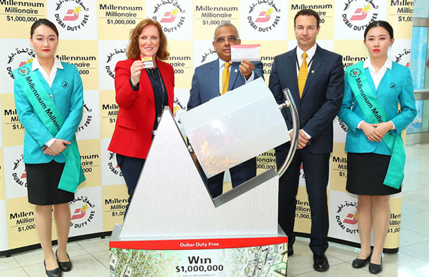 Dubai Duty Free Millennium Millionaire draw was conducted by Dubai Duty Free Chief Operating Officer, Ramesh Cidambi, Sinead El Sibai, Senior Vice President-Marketing and Michael Schmidt, Senior Vice President-Retail Support. 