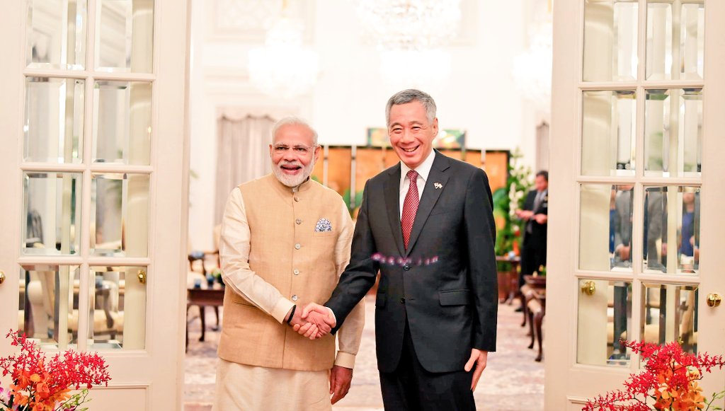 The smiles and the confident handshake between Indian Prime Minister Narendra Modi and Singaporean Prime Minister Lee Hsien Loong reveals the cordial and warm ties between the two nations.