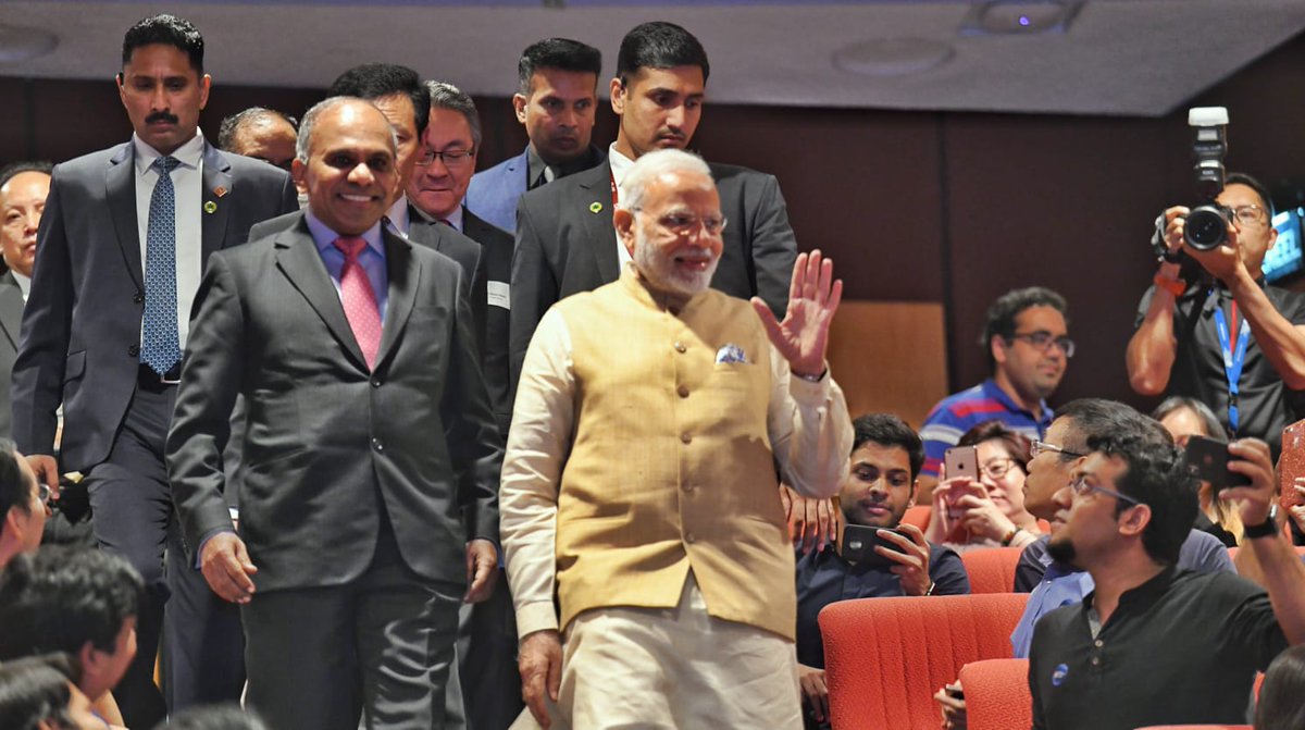 Modi was accompanied by Singapore's Education Minister Ong Ye Kung. He is set to later deliver the keynote address at the 18th Shangri-La Dialogue