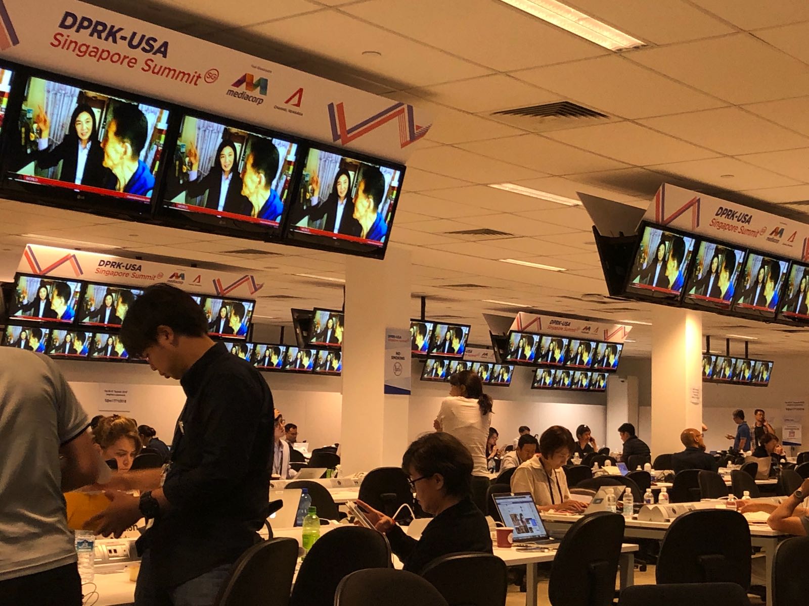 The  media centre has been set up at F1 Pit Building in Singapore. 