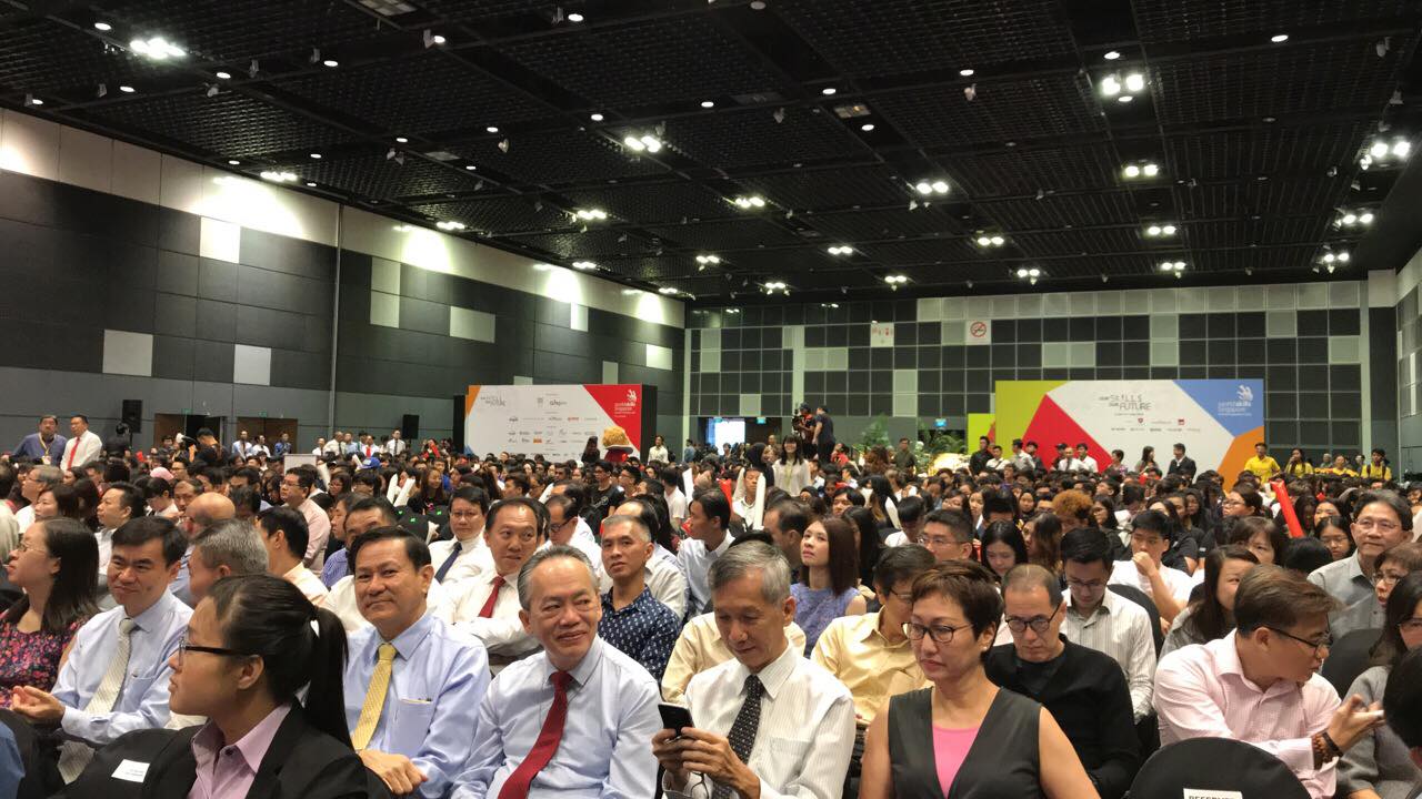 Large number of people assembled during the opening of WorldSkills Singapore competition. Photo courtesy: Facebook page of WorldSkills Singapore