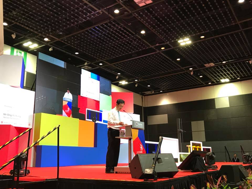 Ong Ye Kung, Education Minister of Singapore delivering his opening speech at WorldSkills Singapore competition. Photo courtesy: Facebook page of WorldSkills Singapore