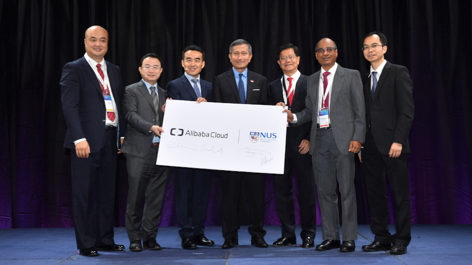 NUS and Alibaba Cloud jointly launched a programme to nurture future talents in the areas of big data, cloud computing, business analytics and artificial intelligence. Photo courtesy: Alibaba Cloud