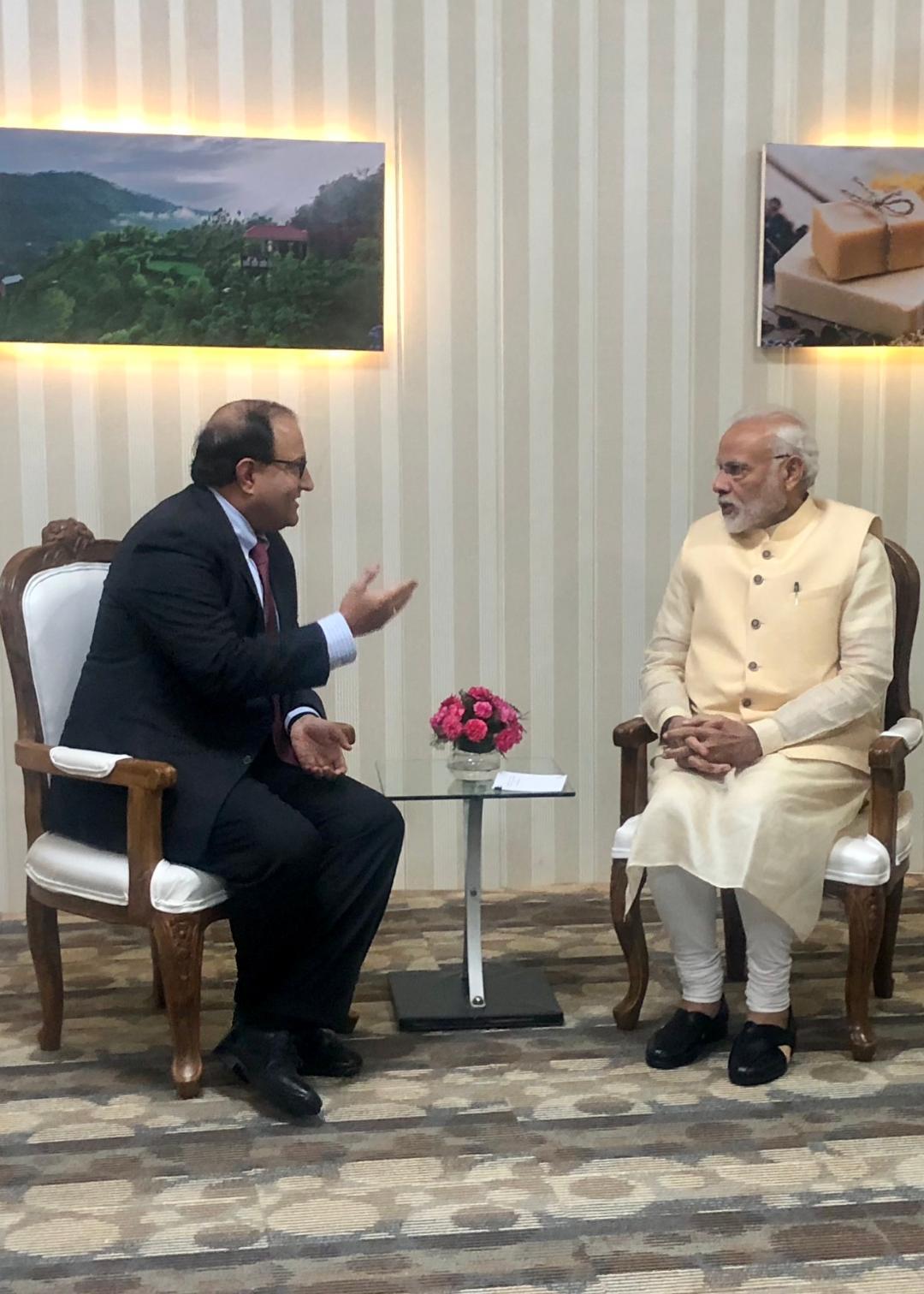 Minister-in-Charge of Trade Relations of Singapore S Iswaran meeting Prime Minister Narendra Modi. Photo courtesy: Ministry of Trade and Industry, Singapore