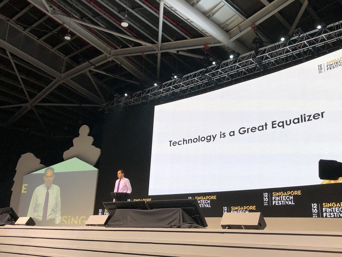 Singapore Fintech Festival started with the story of Saqib about how his passion for technology and AI was nurtured in an inclusive environment. Photo courtesy: Twitter@/MAS_sg