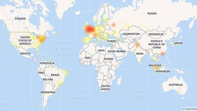 Facebook and Instagram were also down in Europe, eastern United States, India, Singapore, Indonesia, Malaysia and other countries. Photo courtesy: downdetector.com