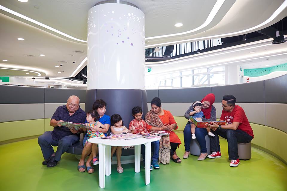 The new library@harbourfront is a place for families and patrons of all ages to discover, read and learn. Photo courtesy: Facebook page of  National Library Board