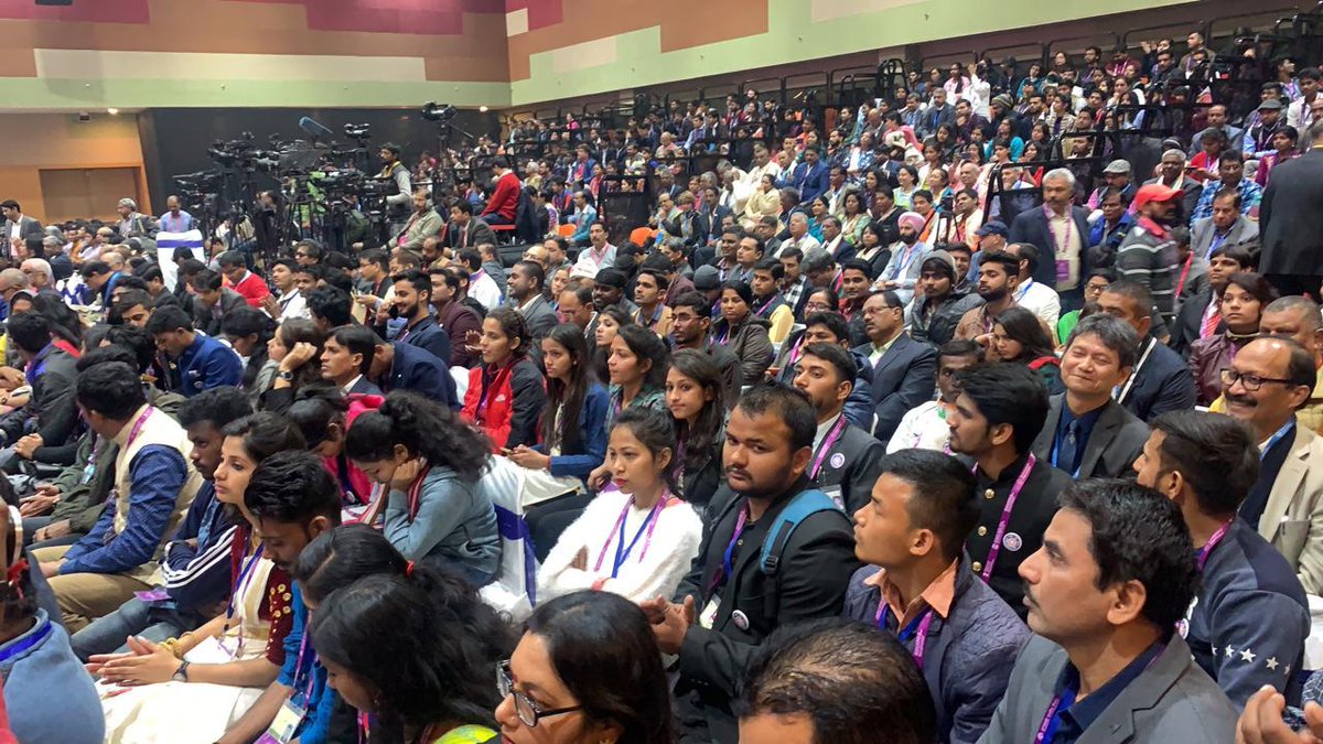 Youth PBD sees enthusiastic participation from the Indian Diaspora at Varanasi. Photo courtesy: Twitter@PBDConvention  