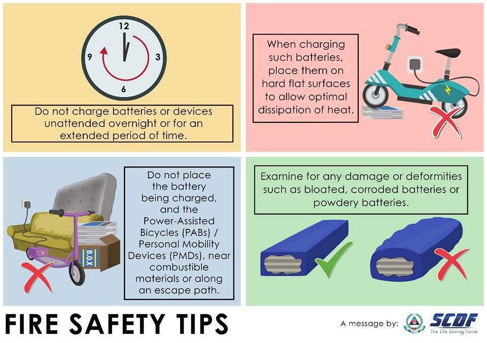 SCDF reminded the public on the preventive measures of such fires with fire safety infographics. Photo courtesy: SCDF