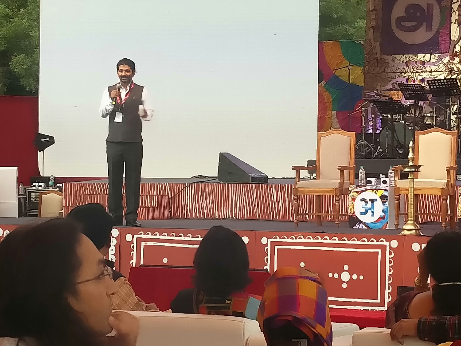 Nikhil Singh Rajput, maker of the documentary Blood Buddhas, onstage at Arth Culture Fest. Photo: Connected to India