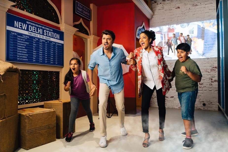 Bringing to life a classic scene from Indian cinema, fans find themselves in a traditional railway train station in the midst of a digitally generated earthquake made possible with AR technology, audio-visual effects and real-time camera capture. Photo courtesy: Madame Tussauds
