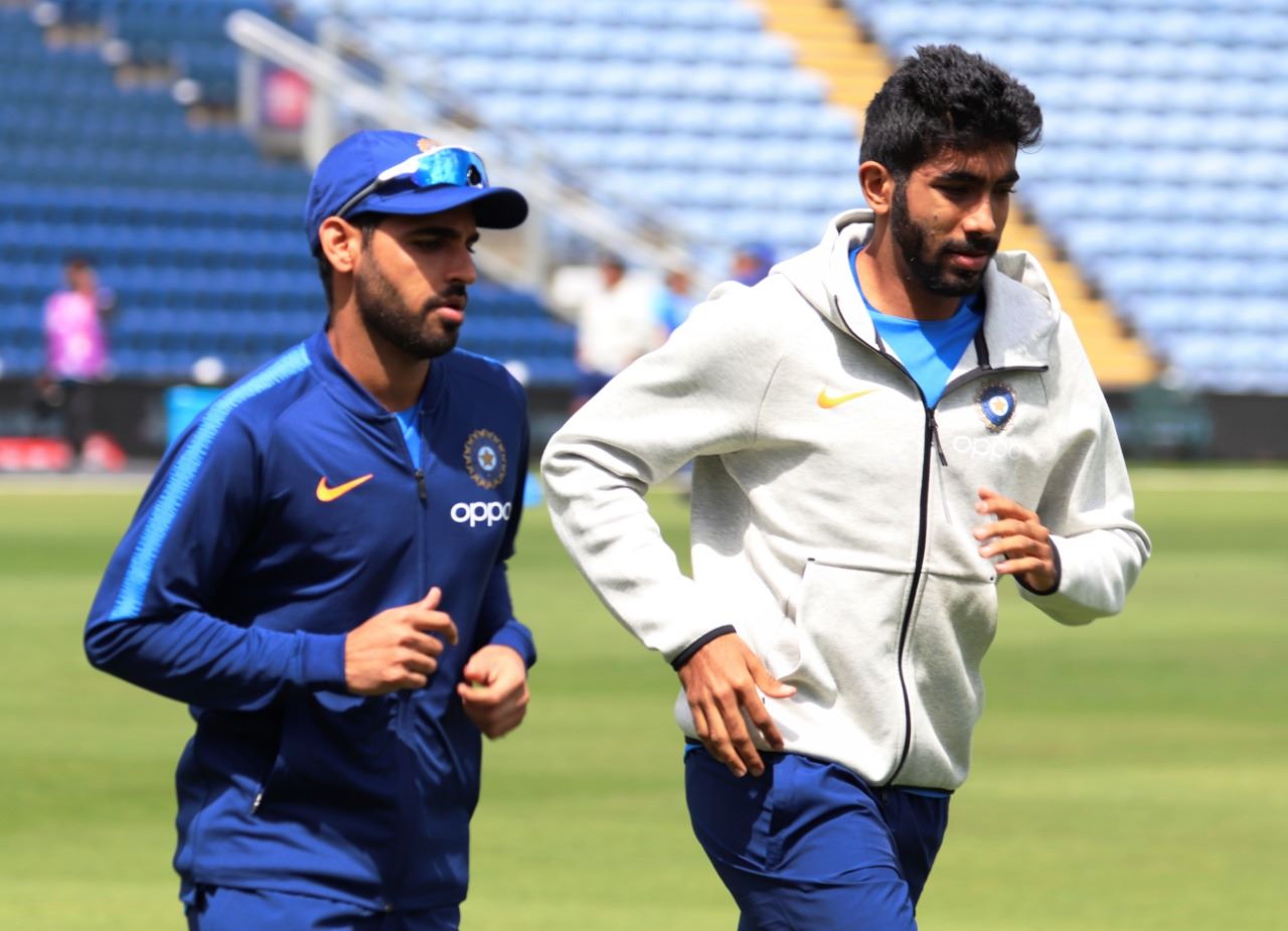 Jasprit Bumrah (right) will spearhead India's pace attack. Photo courtesy: Facebook/Indian Cricket Team