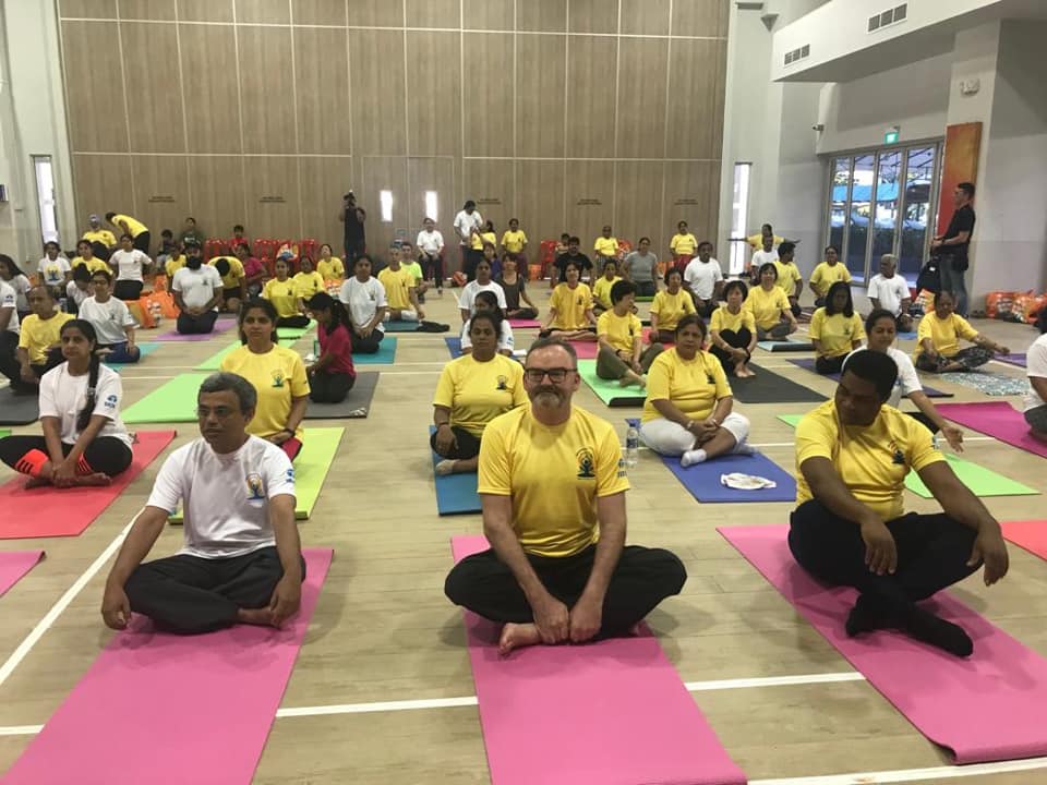 Yoga session held at West Coast Community Centre. Photo courtesy: High Commission of India, Singapore