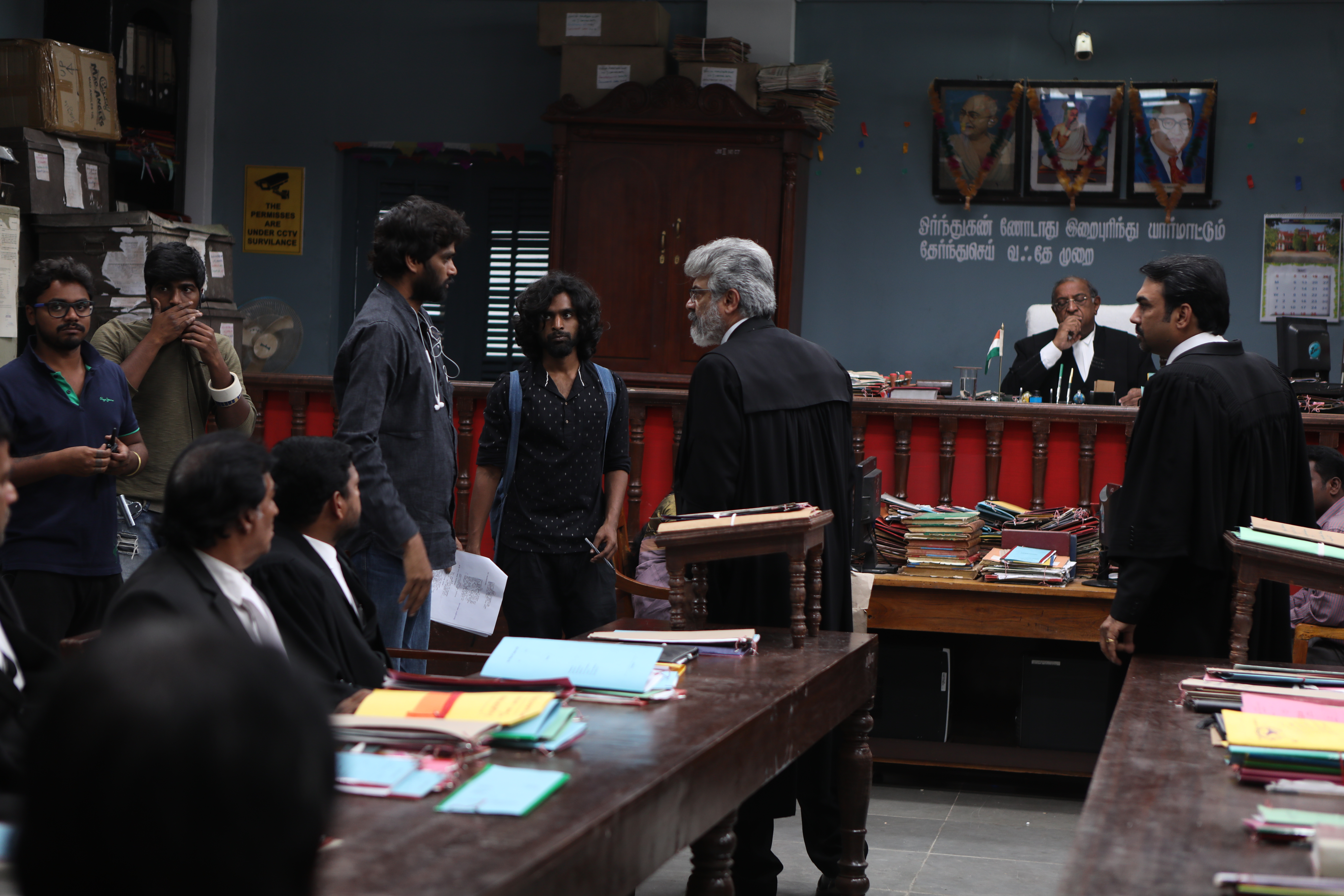 Courtroom scene from Nerkonda Paarvai