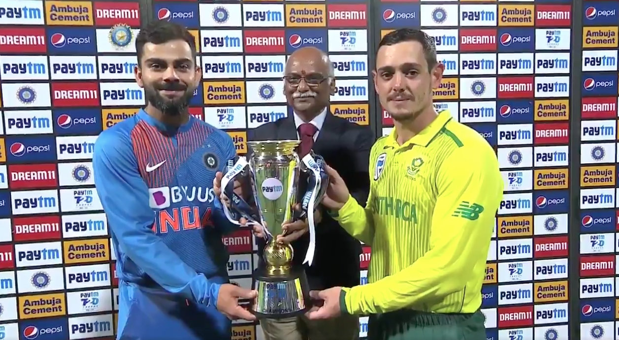 The India vs South Africa T20 series ended in a 1-1 draw. Photo courtesy: Twitter/@BCCI