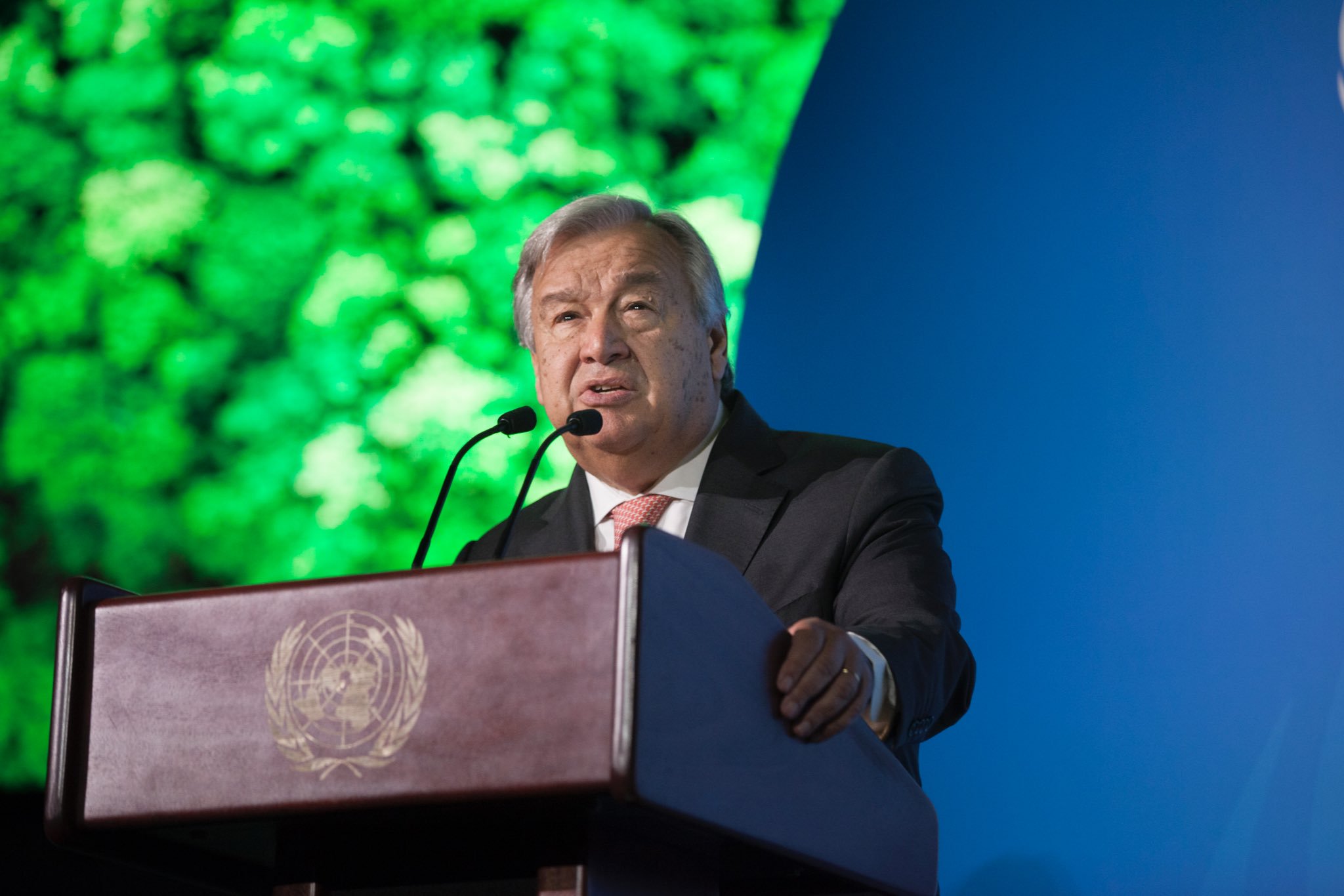 UN Secretary General António Guterres speaking at the UN Climate Summit. Photo courtesy: Twitter/@antonioguterres