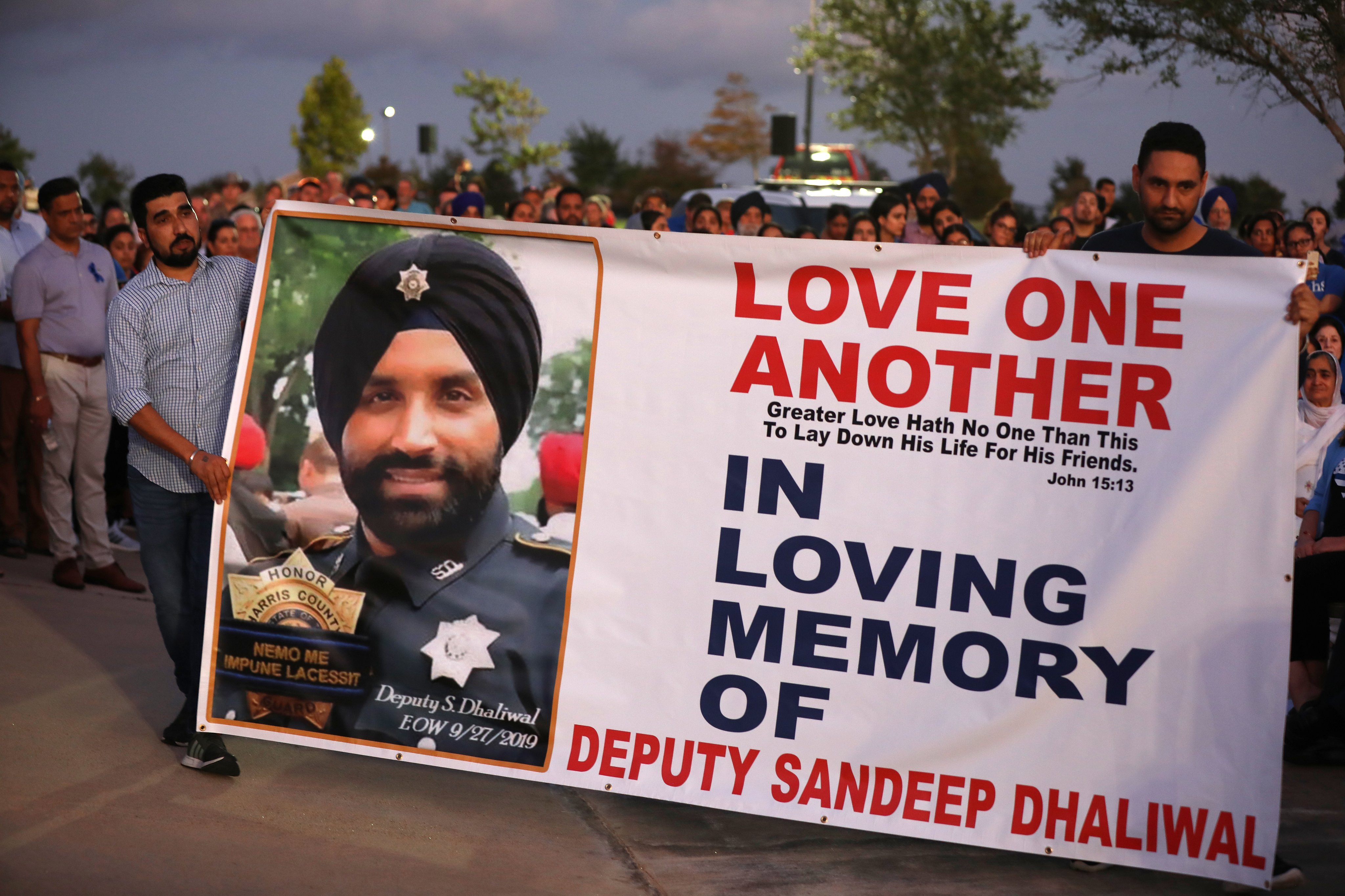 Lt Dhaliwal was shot and killed during a routine traffic stop last week. Photo courtesy: Twitter/@HCSOTexas