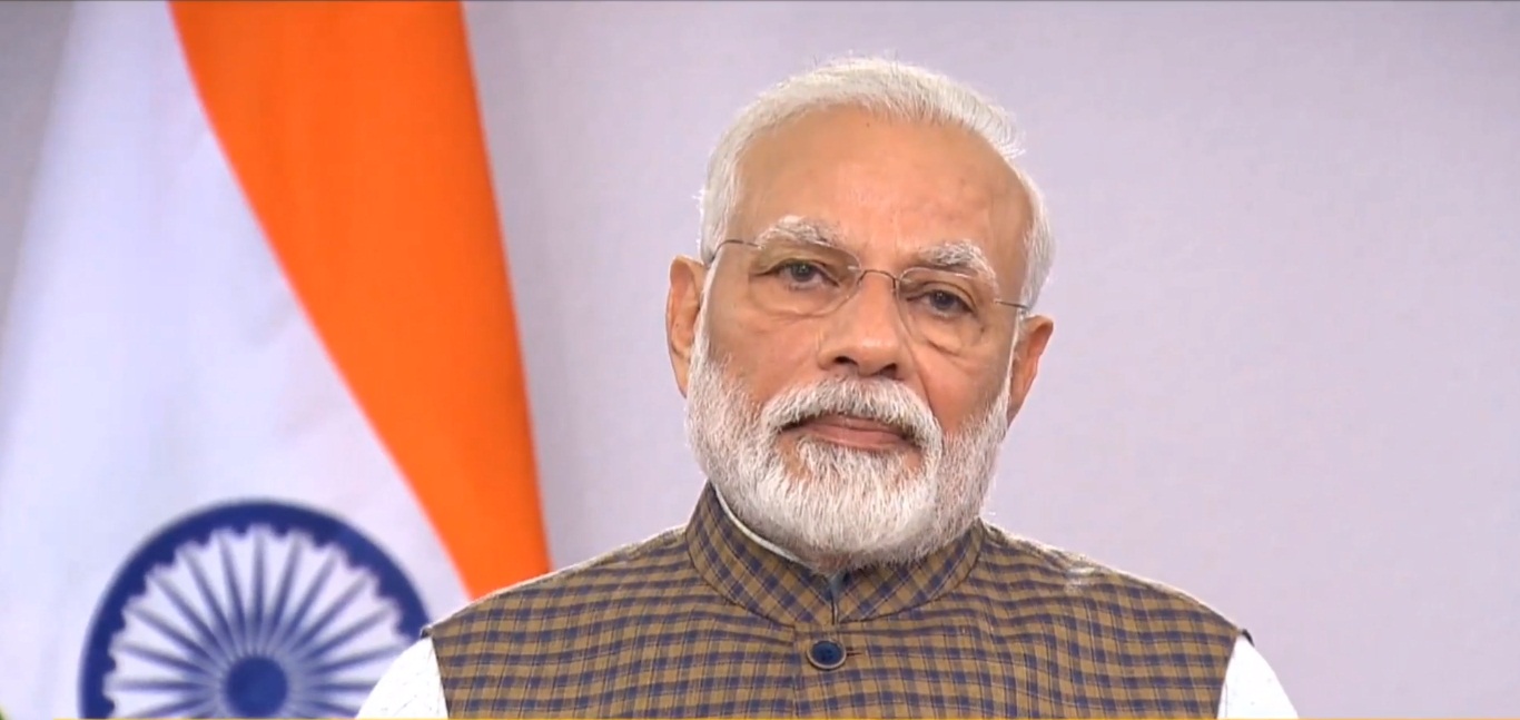 Prime Minister Modi addressing India on COVID-19. Screengrab: Twitter/@narendramodi