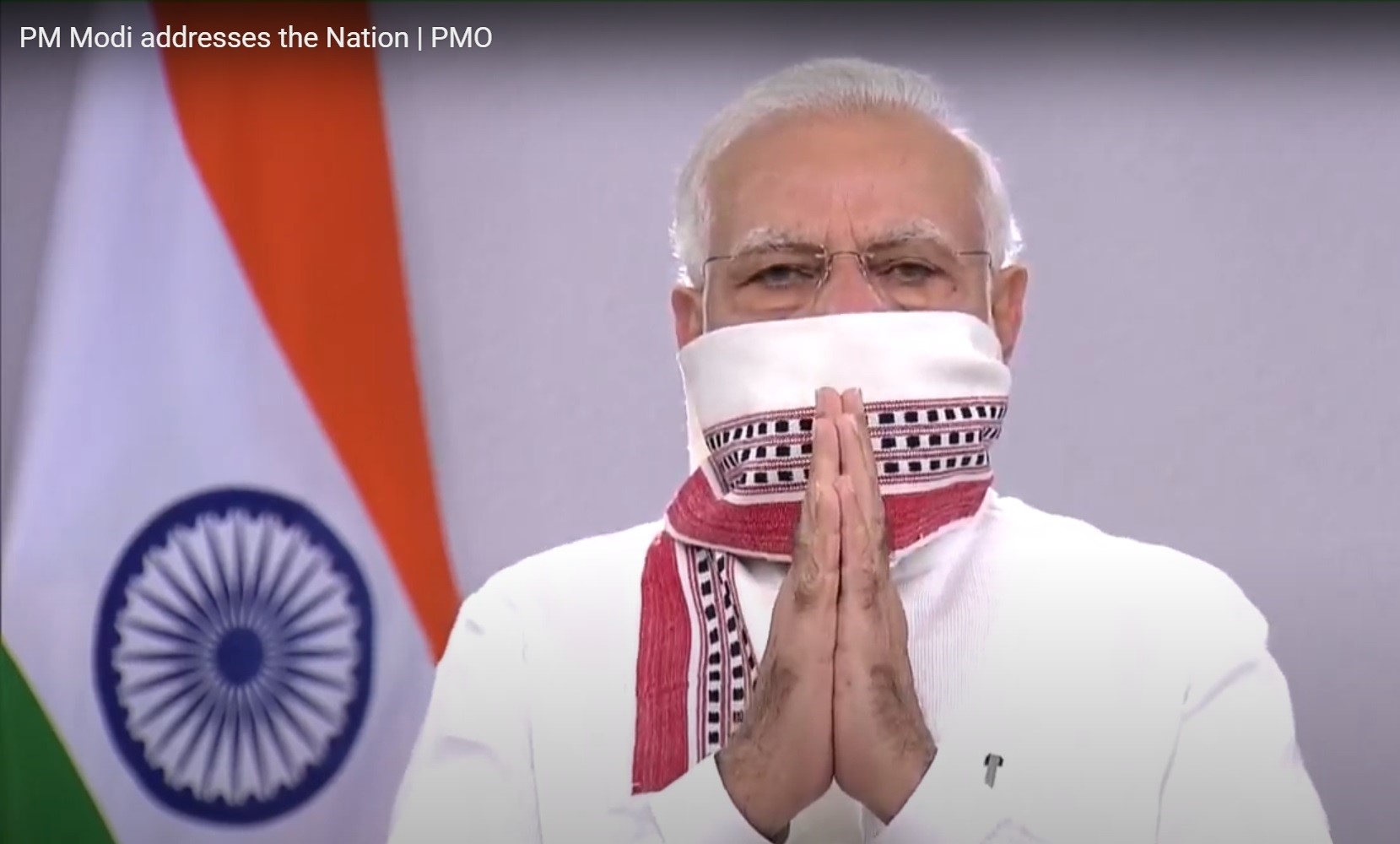 Screengrab from PM Modi's address to the nation. 