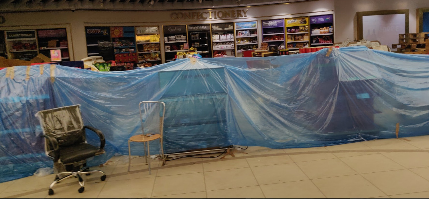 The usually lively Duty Free section closed down due to the lockdown. Photo: Connected to India