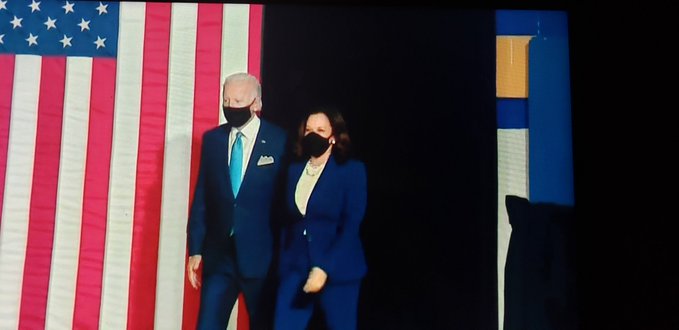 The candidates wore masks and maintained physical distance during their speeches.