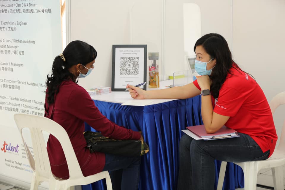 Workshops at SINDA's job fair provided personalised advice regarding training and upskilling resources for those facing challenges in securing jobs. Photo courtesy: SINDA