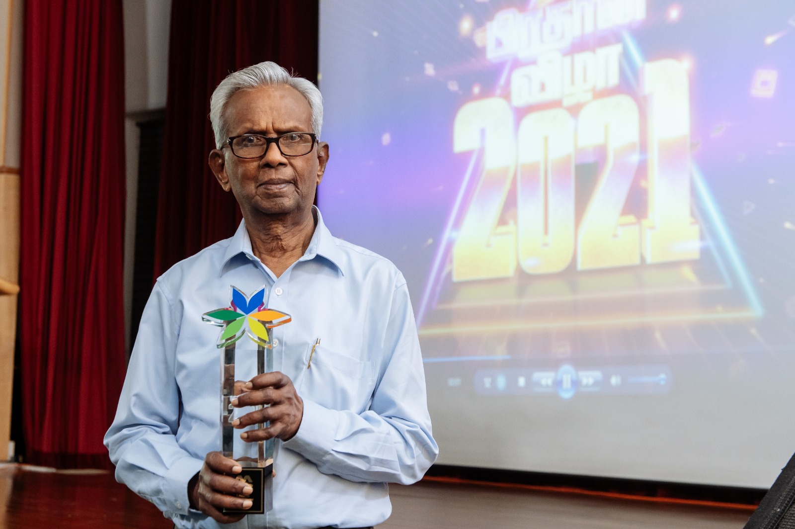 P Krishnan was conferred the Lifetime Achievement Award. Photo courtesy: Mediacorp