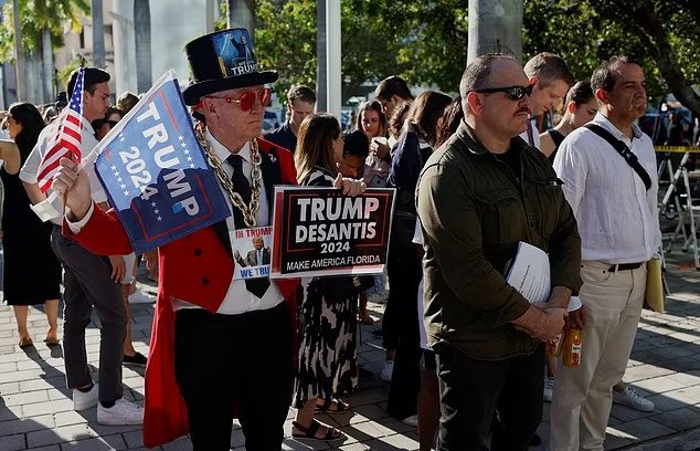 Miami officials were preparing for large scale protests, and police ramped up security but only a few dozen Trump supporters converged near the courthouse.